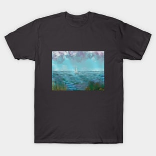 Rainy Ocean, digital painting T-Shirt